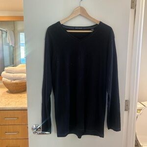 Men's Black V-Neck Sweater